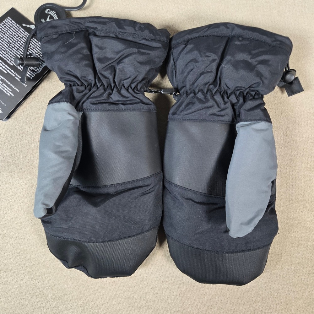 Callaway Thermal Mitts 2 Pack One Size Black Gray Golf Fleece Winter Water repel - Picture 4 of 6